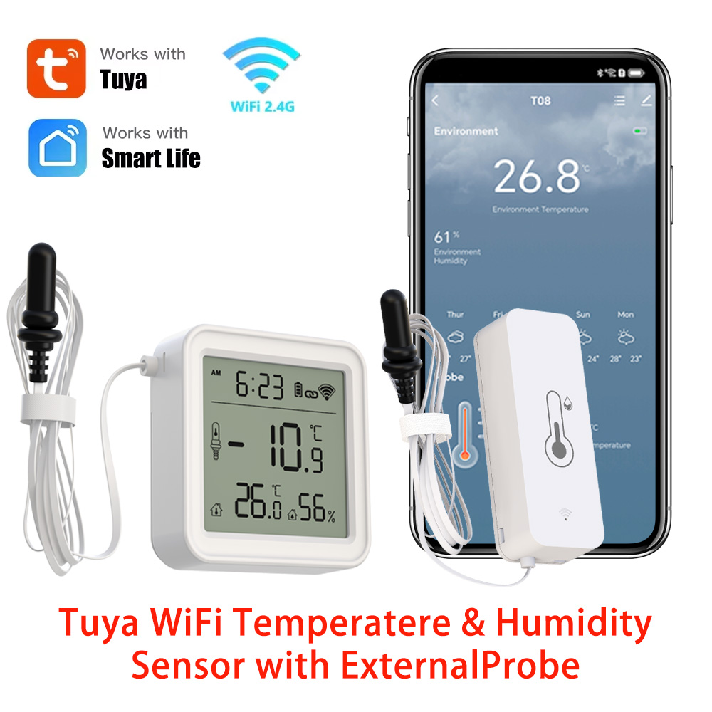 Tuya WiFi Temperature Humidity - Digital Hygrometer Probe ulasan dan harga